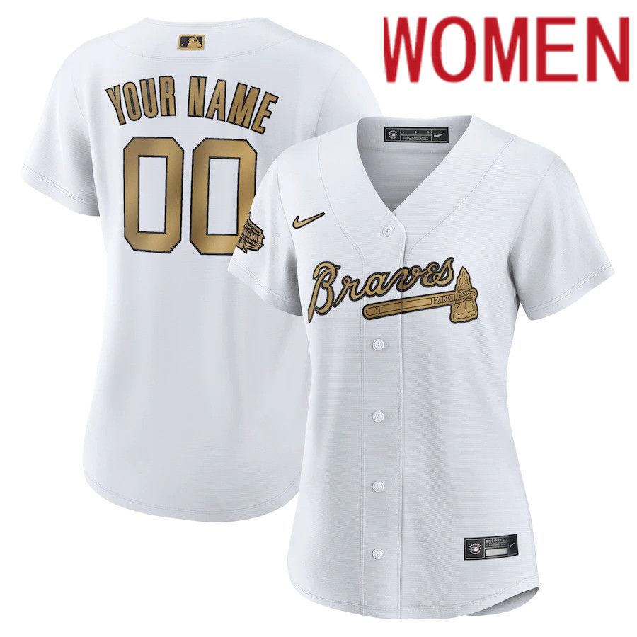Women Atlanta Braves Nike White 2022 MLB All Star Game Replica Custom MLB Jersey